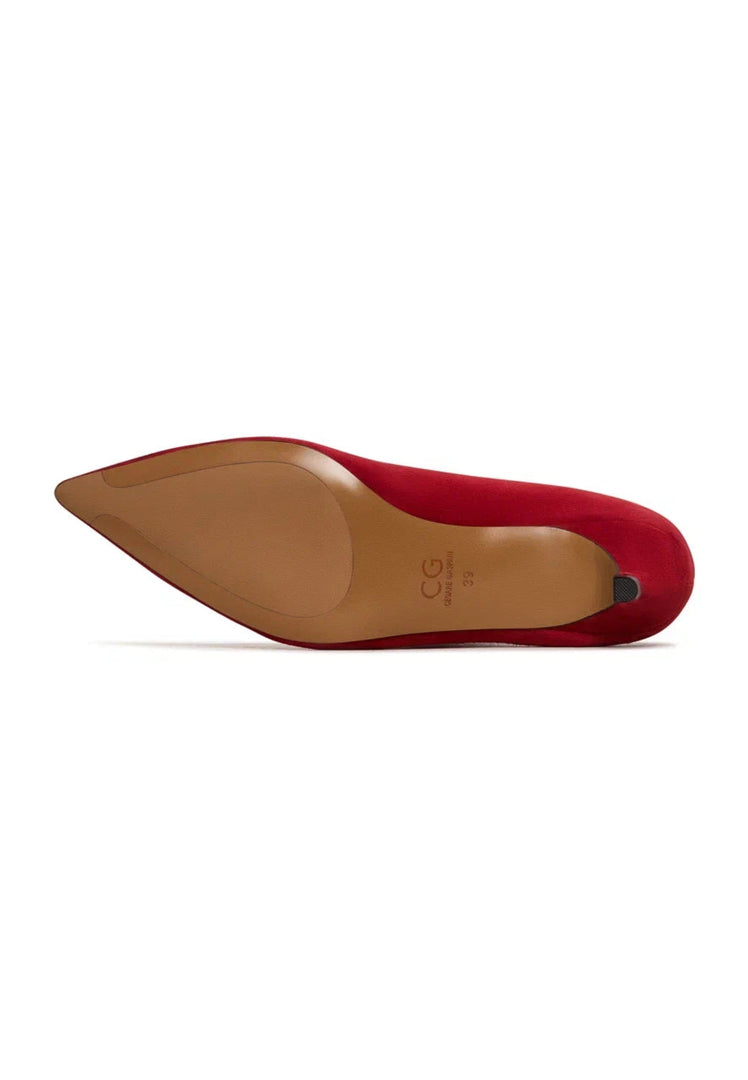 Velvet Curve Pumps - Red