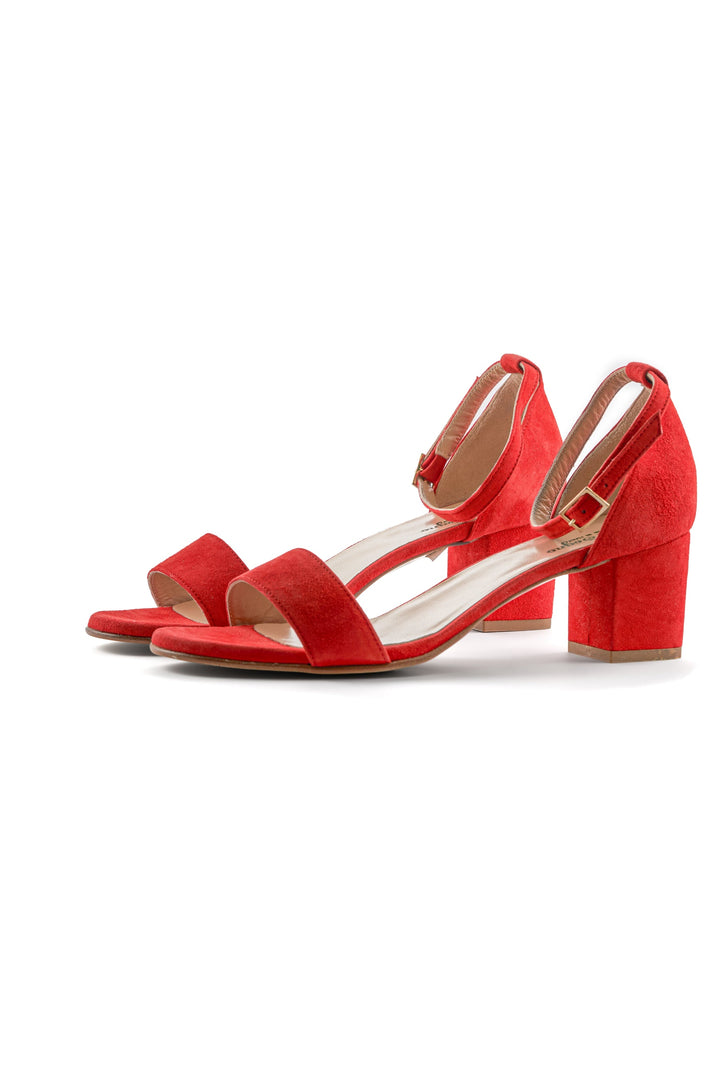 Sandalen mit Samtcharme - Rot