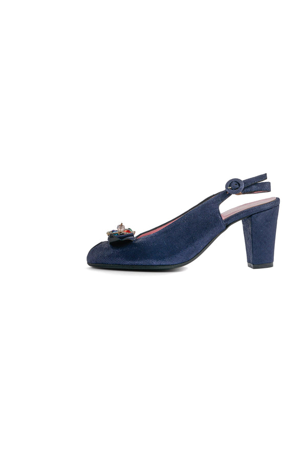 Royal Bloom Slingbacks - Marineblau