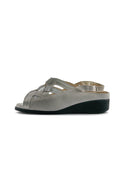 Sandales confort en velours tissé - Gris