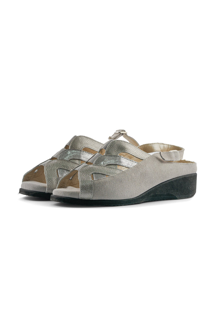 Sandales confort en velours tissé - Gris