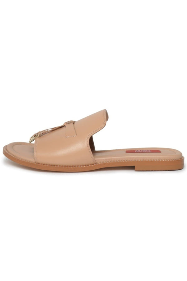 Tassel Stroll Mules - Beige