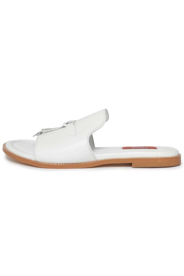 Tassel Stroll Mules - White