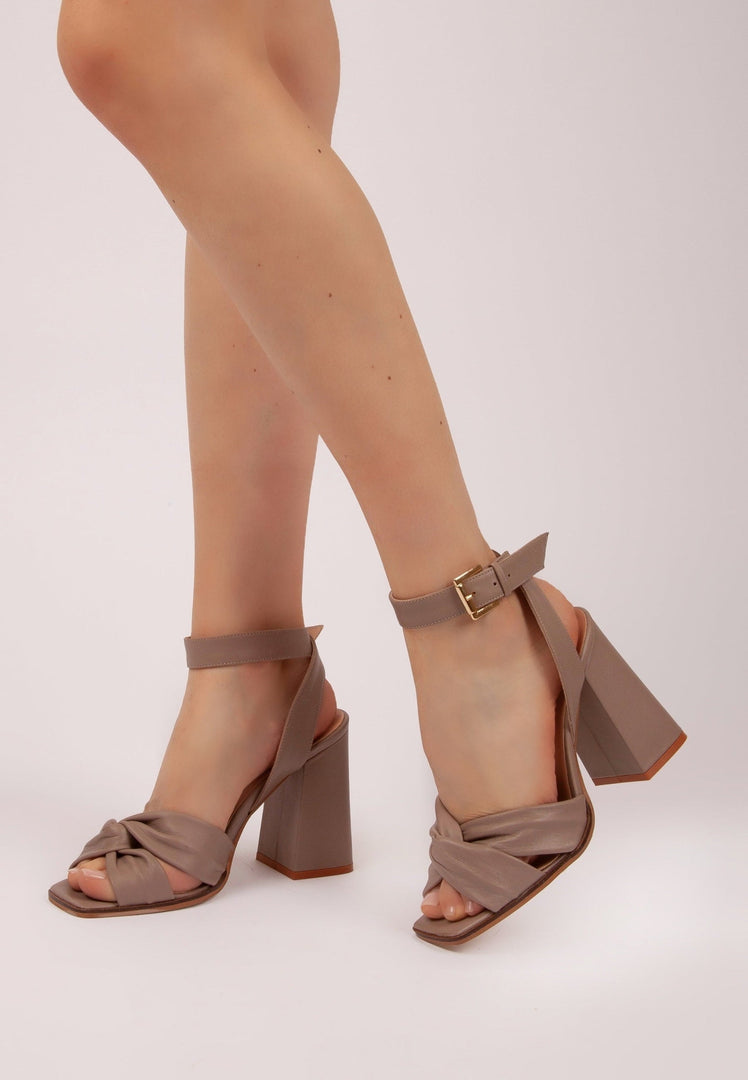 Twist Block Heel Sandals