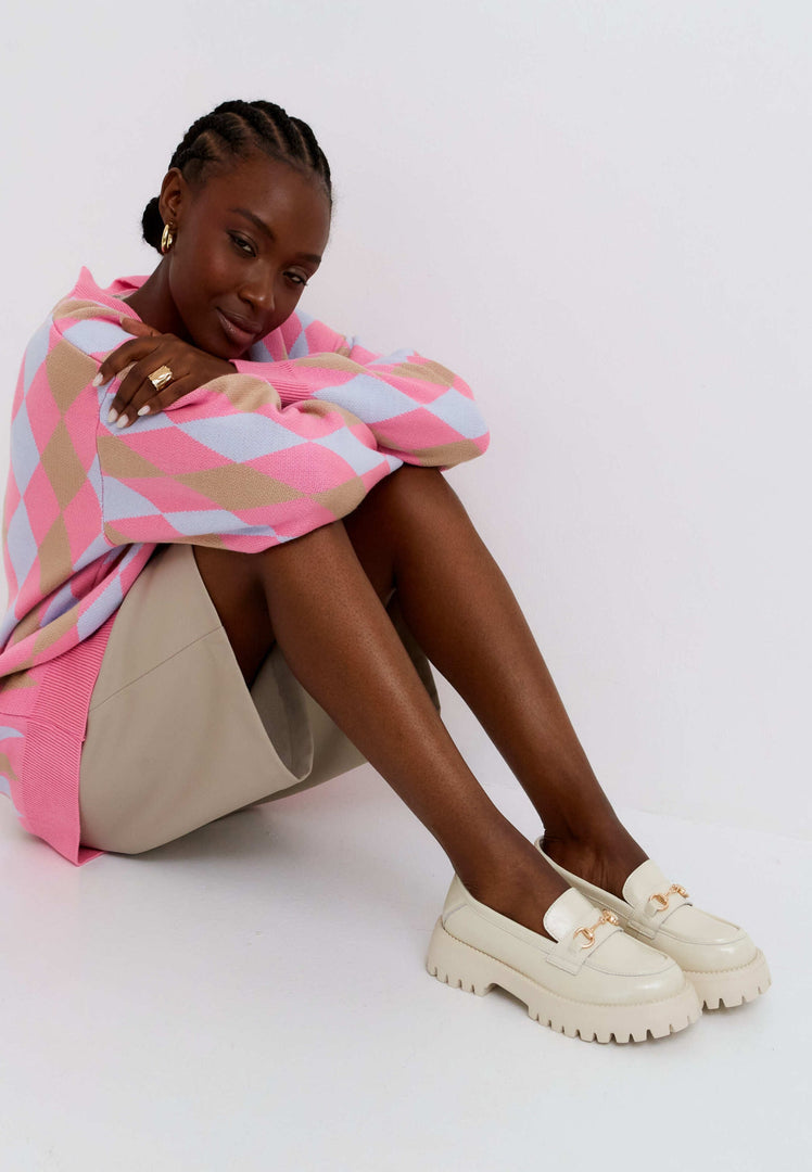 Luxe Chain Loafers - Beige