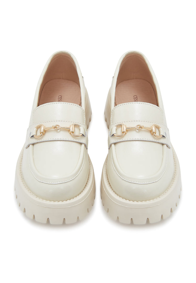 Luxe Chain Loafers - Beige