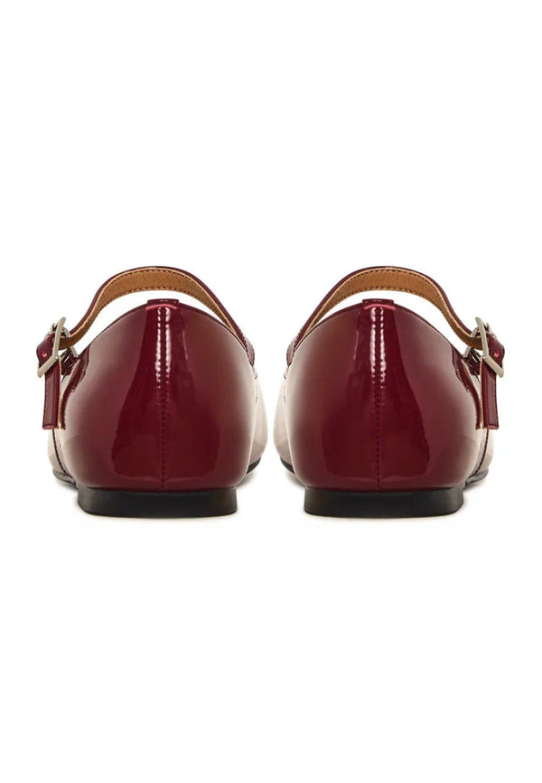 Patent Mary Jane Flats - Bordeaux