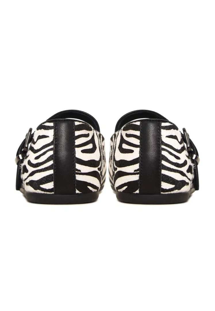 Chic Mary Jane Flats - Zebra