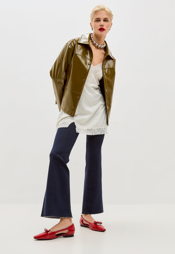 Refined Elegance Cutout Flats - Red