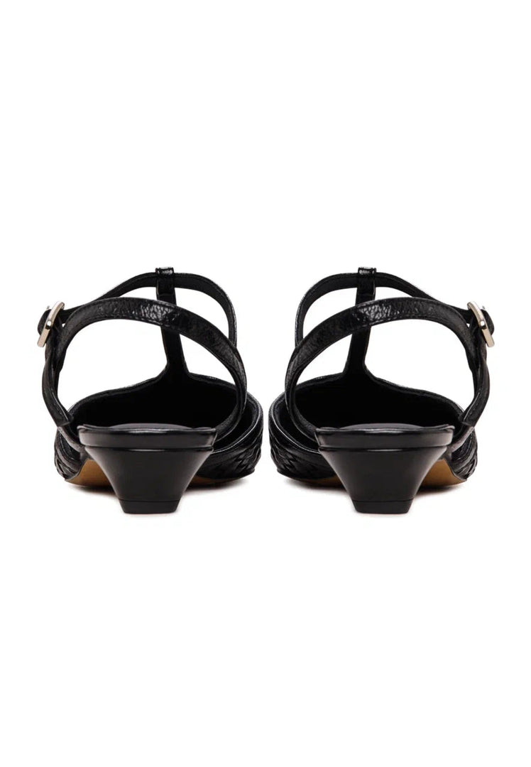 Gewebte T-Strap-Flats