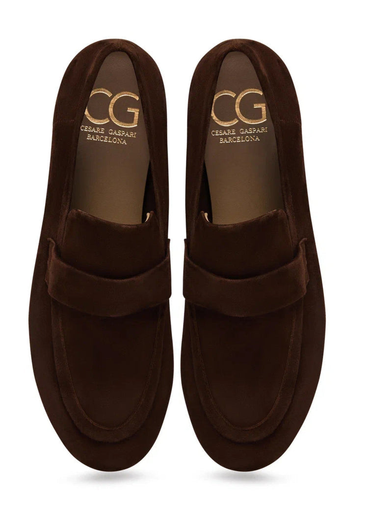 Suede Penny Loafers - Brown
