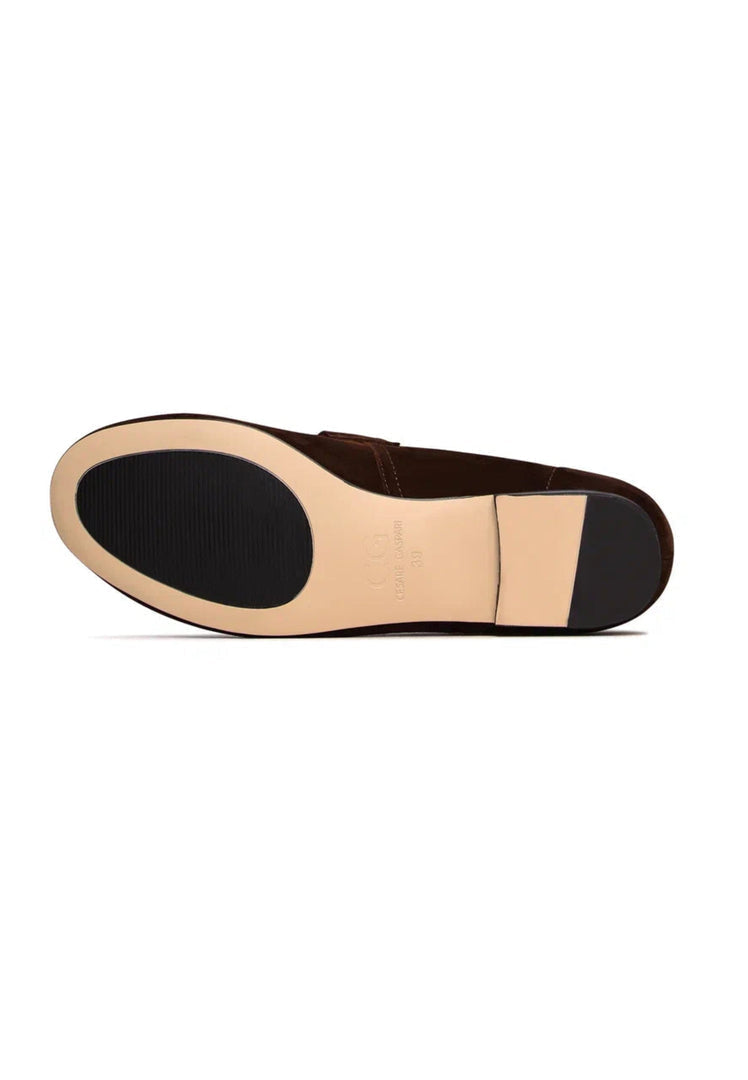 Suede Penny Loafers - Brown