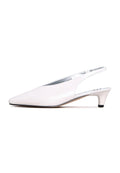 Slingback Heels with Square Toe - White
