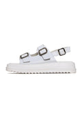 Platform Buckle Sandals - White