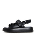 Platform Buckle Sandals - Black