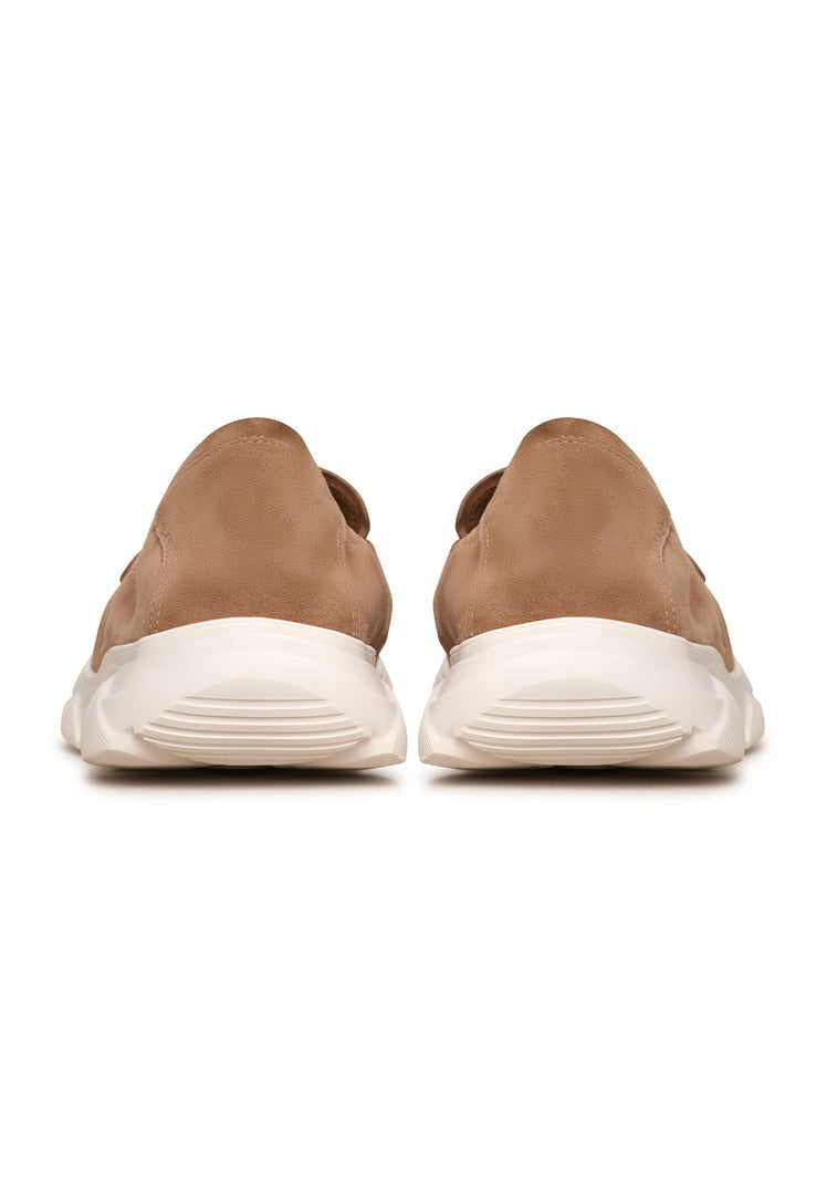 Leather Platform Moccasins Alisa - Beige