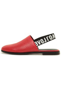 Perforated Leather Slingback Mules