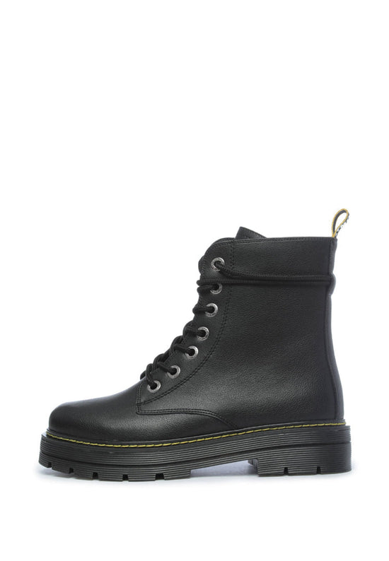 Klassische Schnürstiefel aus Leder - Schwarz
