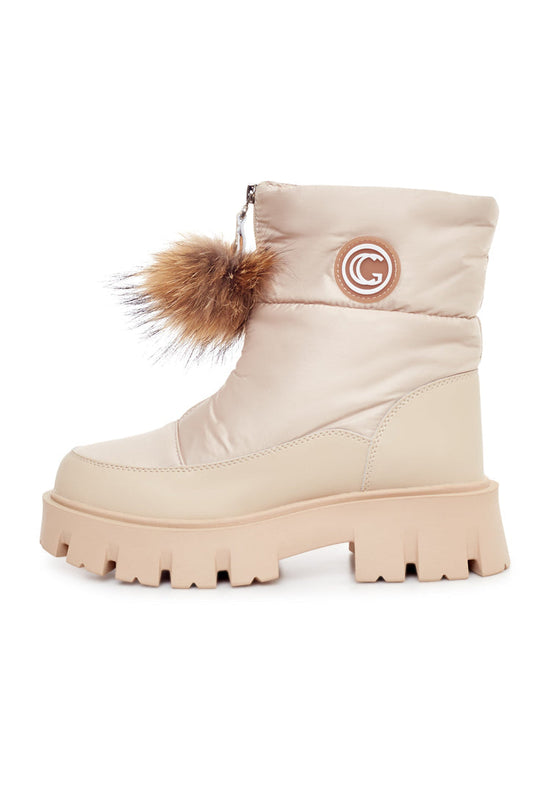 Buty zimowe z futrzanym akcentem