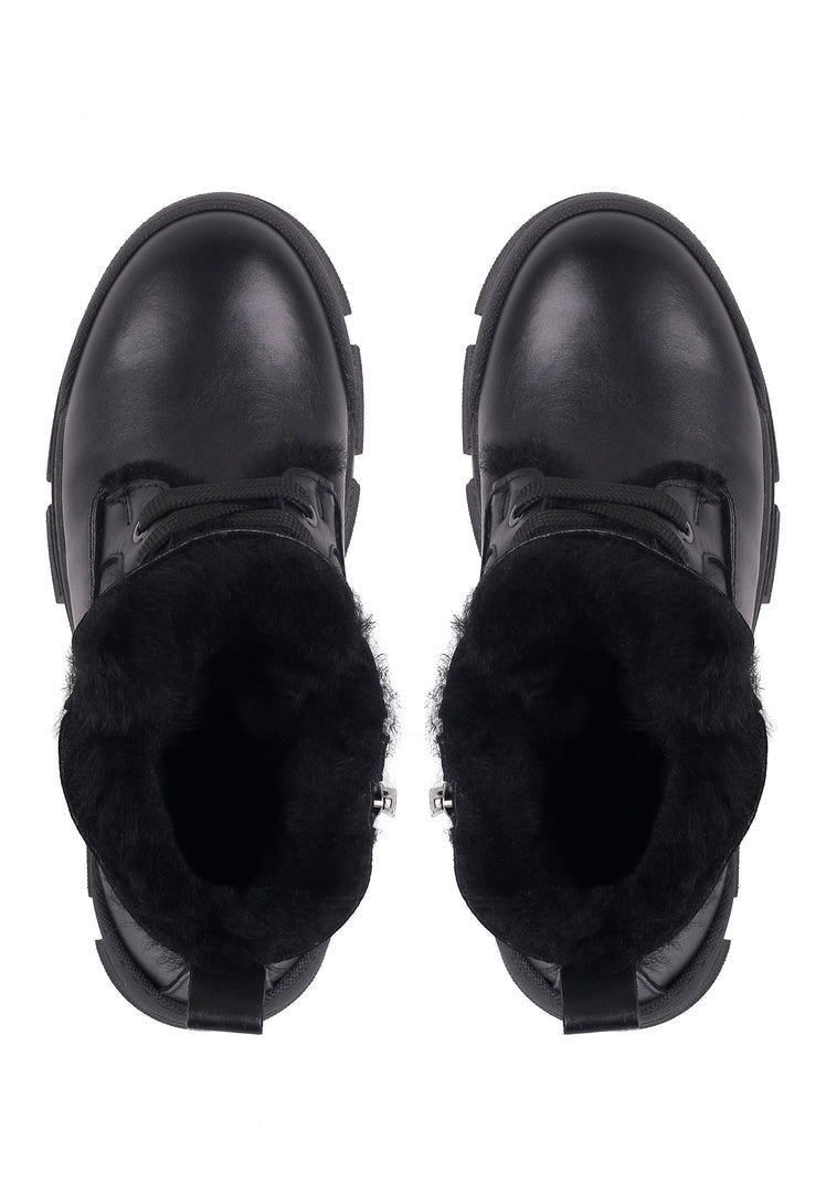 Chunky Wool-Lined Ankle Boots