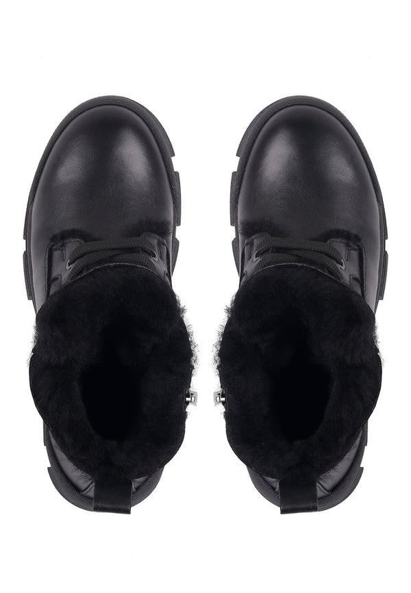 Chunky Wool-Lined Ankle Boots