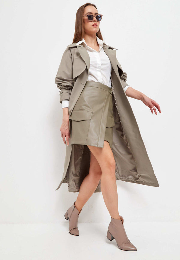 Leather Ankle Boots - Beige