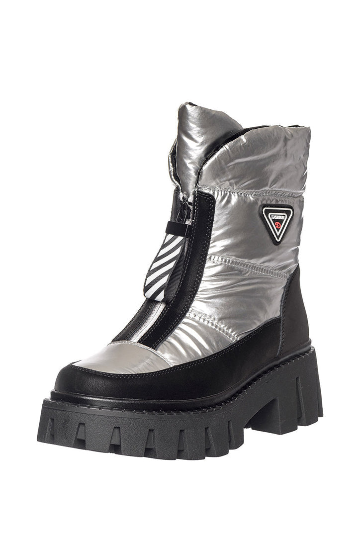 Bottes d'hiver métalliques à plateforme