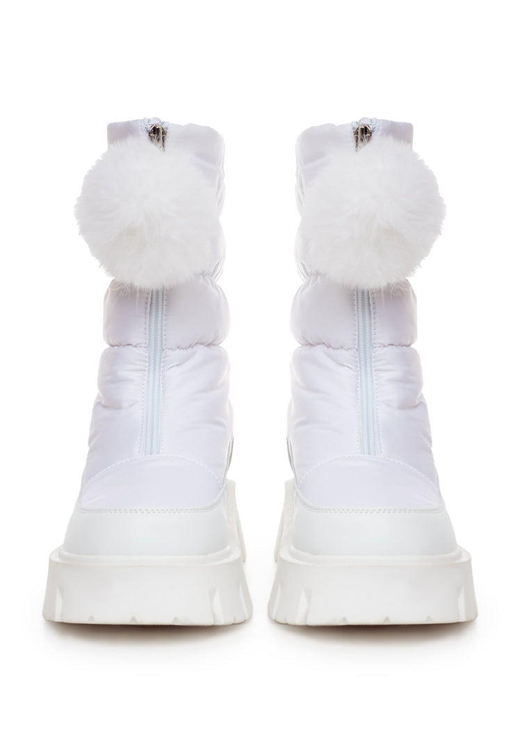 Fur-Trimmed Winter Boots - White