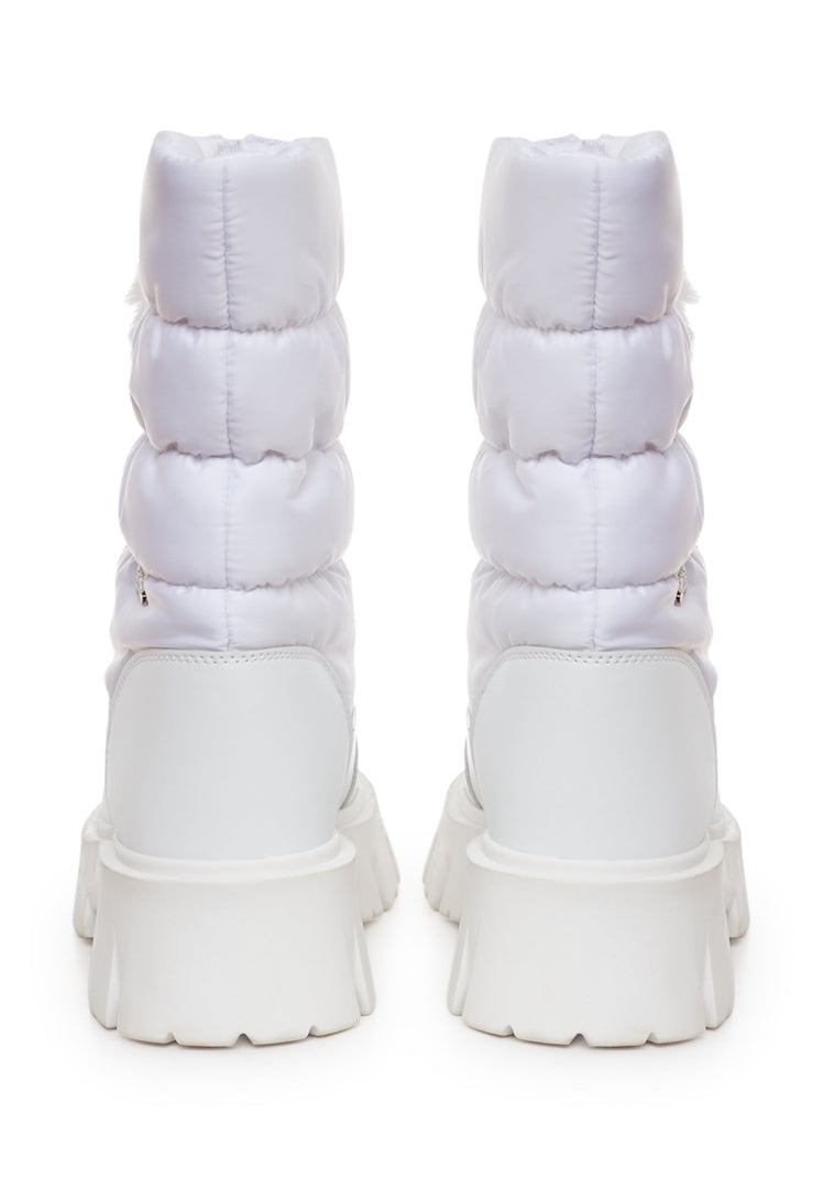 Fur-Trimmed Winter Boots - White