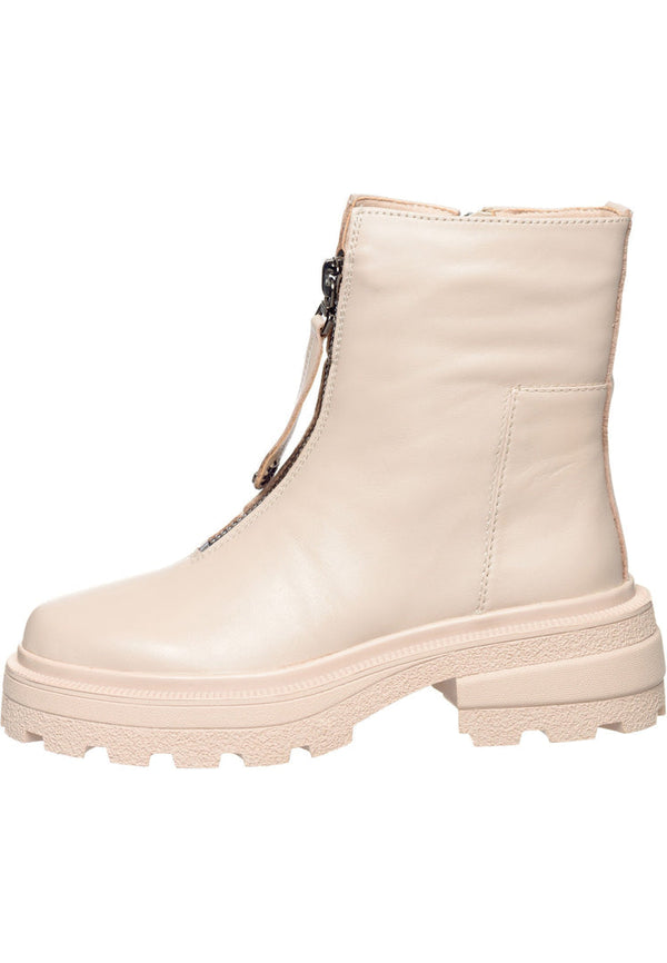 Bottines à semelle épaisse pour femmes, de couleur beige - Tendance et polyvalentes