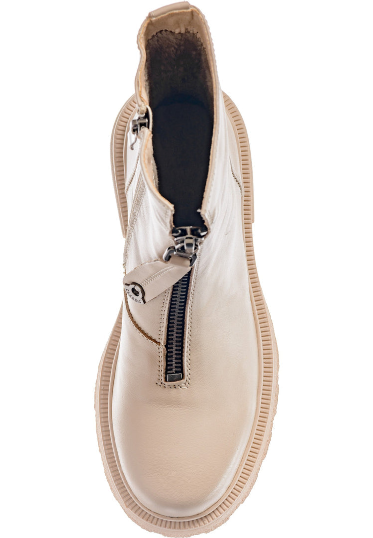 Bottines à semelle épaisse pour femmes, de couleur beige - Tendance et polyvalentes