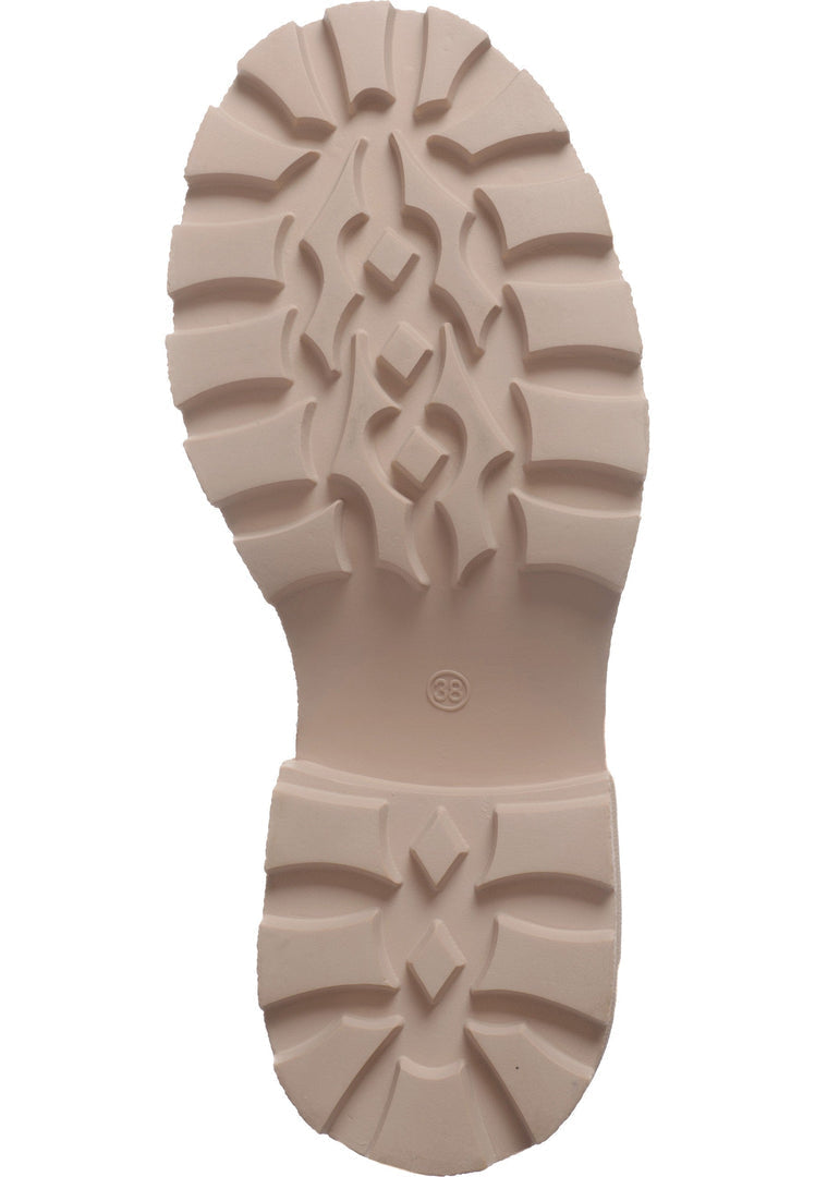 Bottines à semelle épaisse pour femmes, de couleur beige - Tendance et polyvalentes