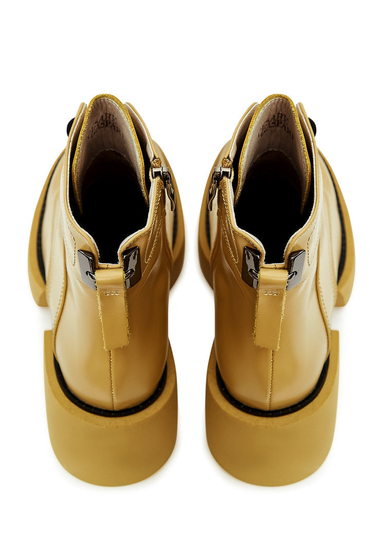 Chic Ankle Boots - Yellow