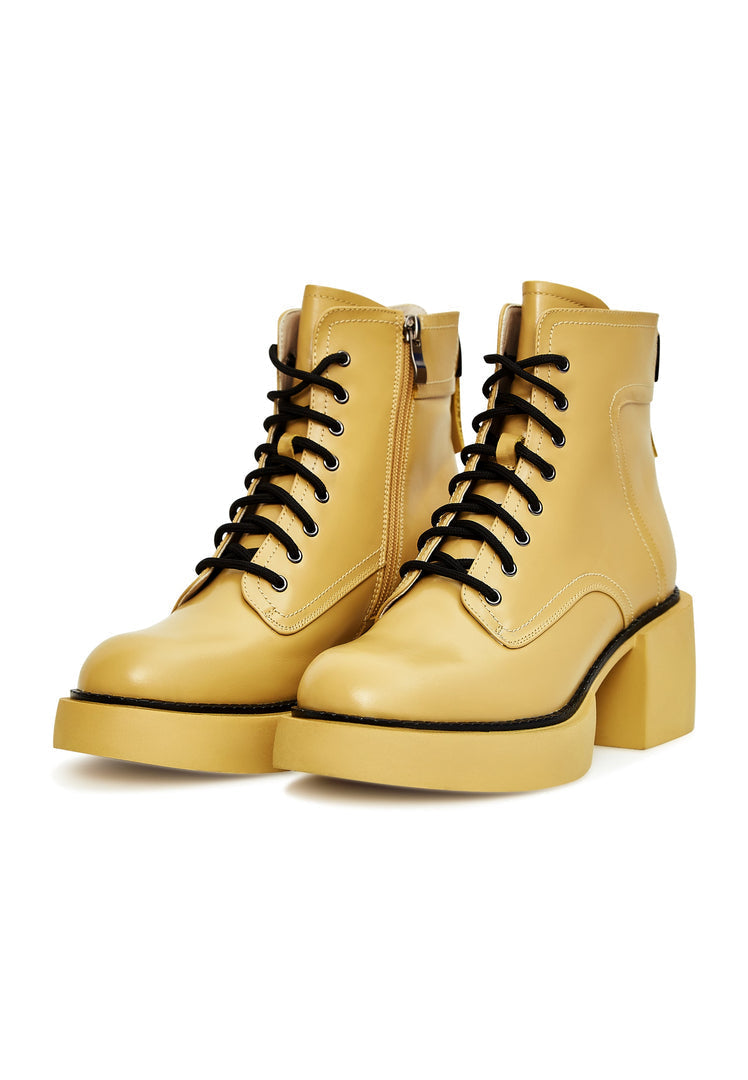 Chic Ankle Boots - Yellow