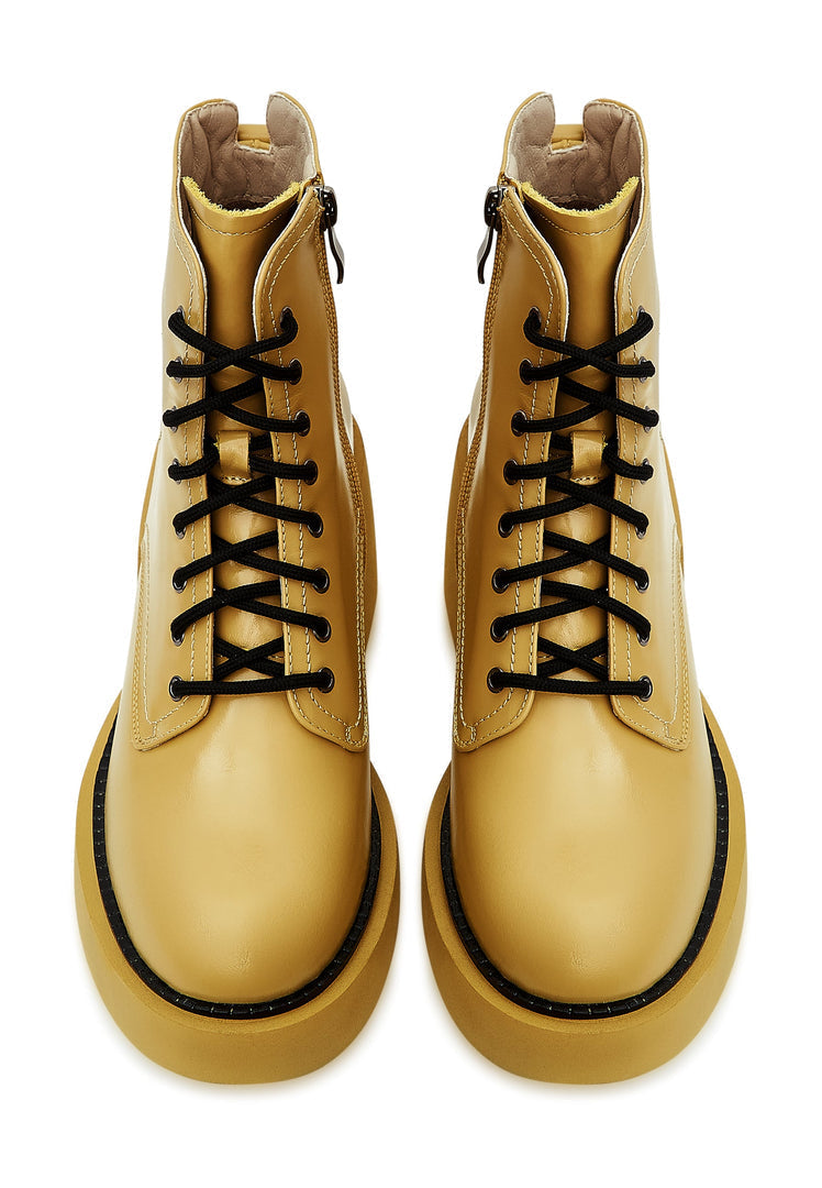 Chic Ankle Boots - Yellow