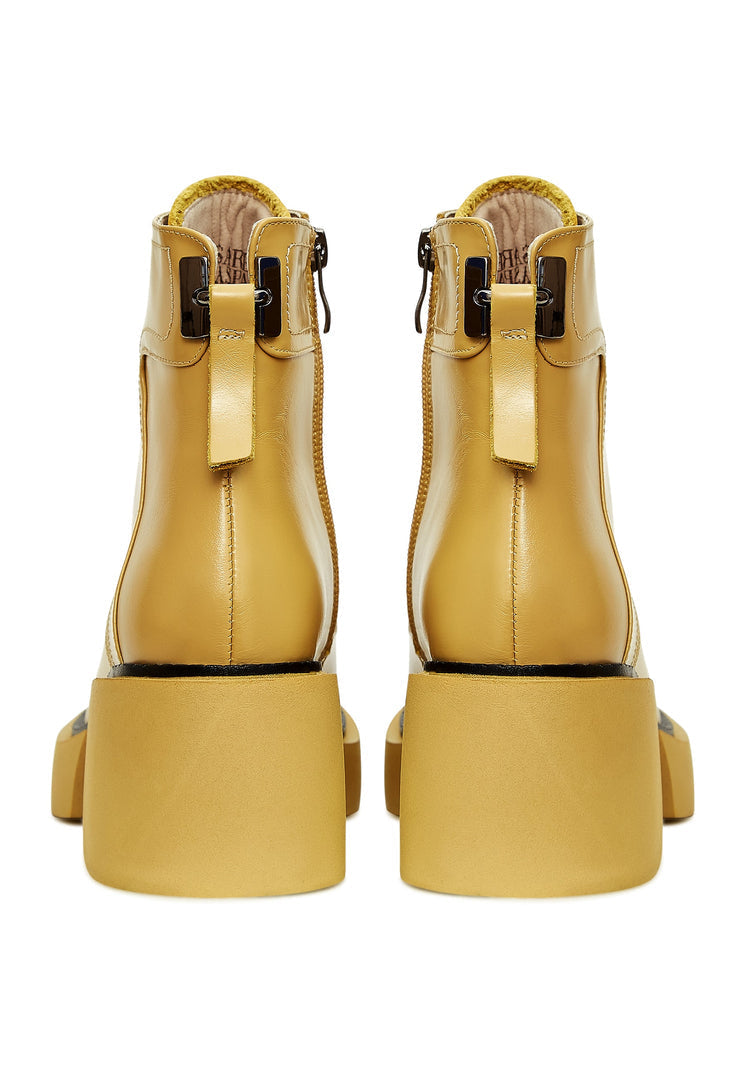 Chic Ankle Boots - Yellow