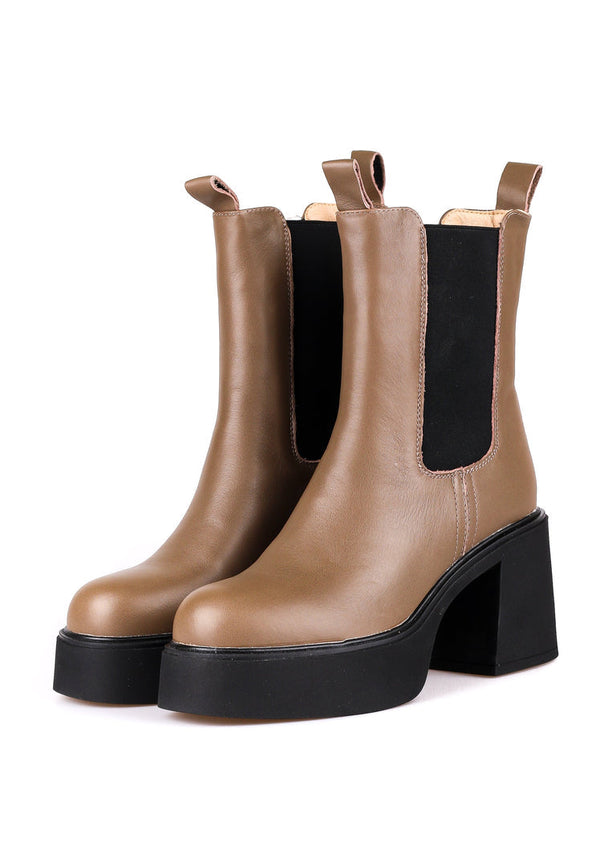 Platform Chelsea Ankle Boots - Brown