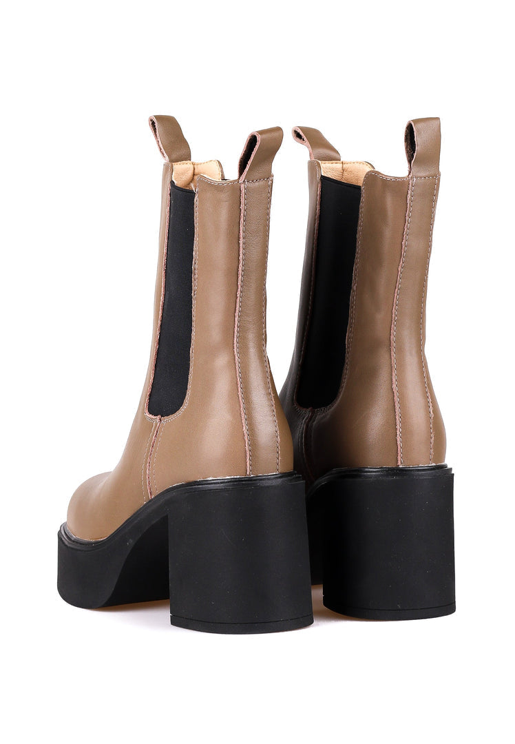 Platform Chelsea Ankle Boots - Brown