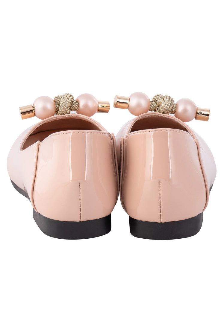 Chaussures à nœuds en perles - Rose