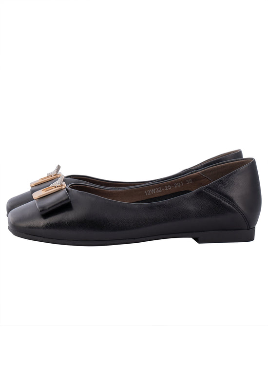 Elegante Ballerinas mit Schleifenverzierung - Schwarz