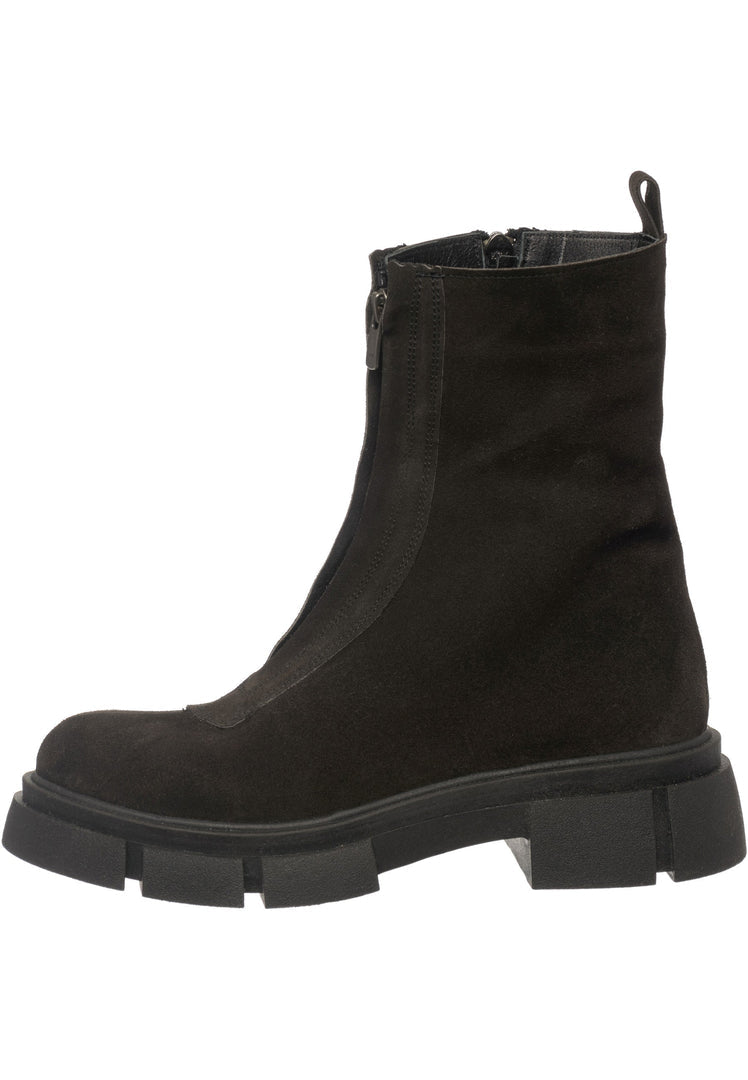Stiefeletten aus Wildleder mit klobigem Plateau