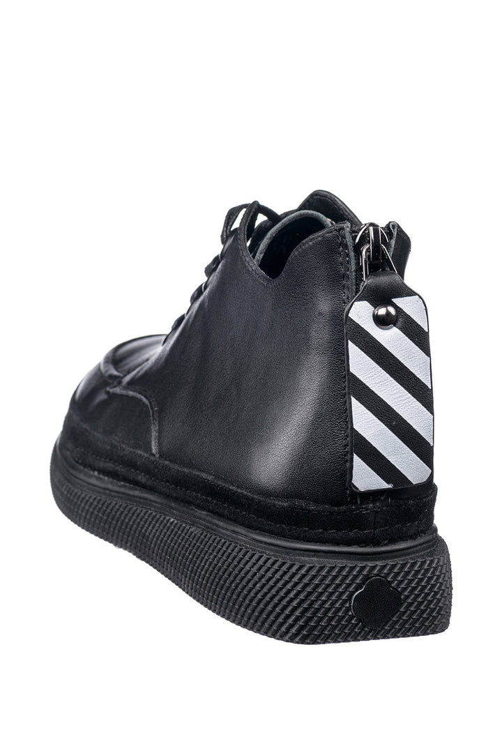 Bottines à lacets en cuir à plateforme