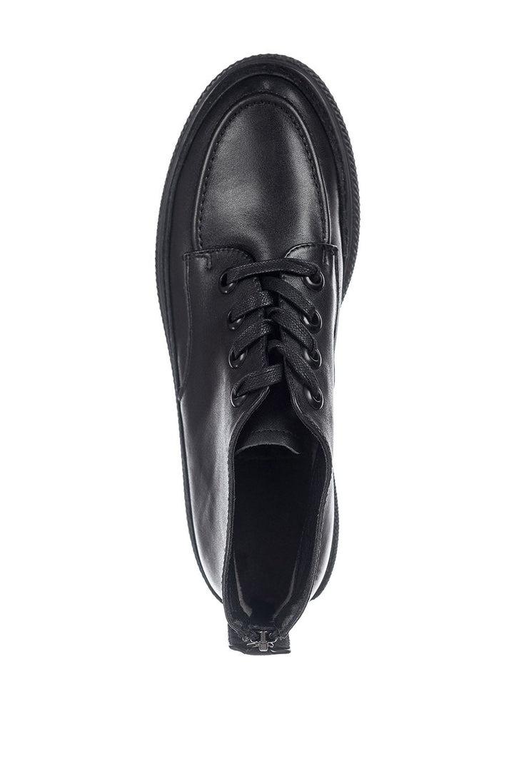 Bottines à lacets en cuir à plateforme