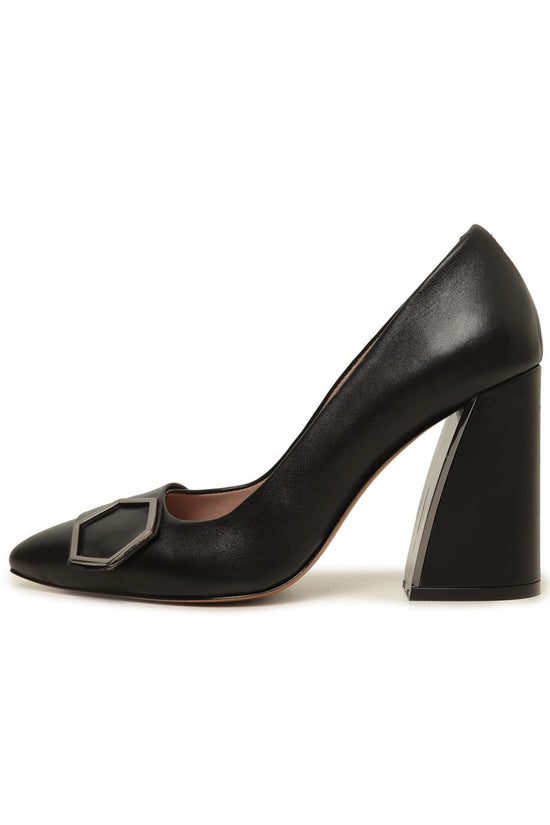 Geometrische Schnalle Blockabsatz Pumps