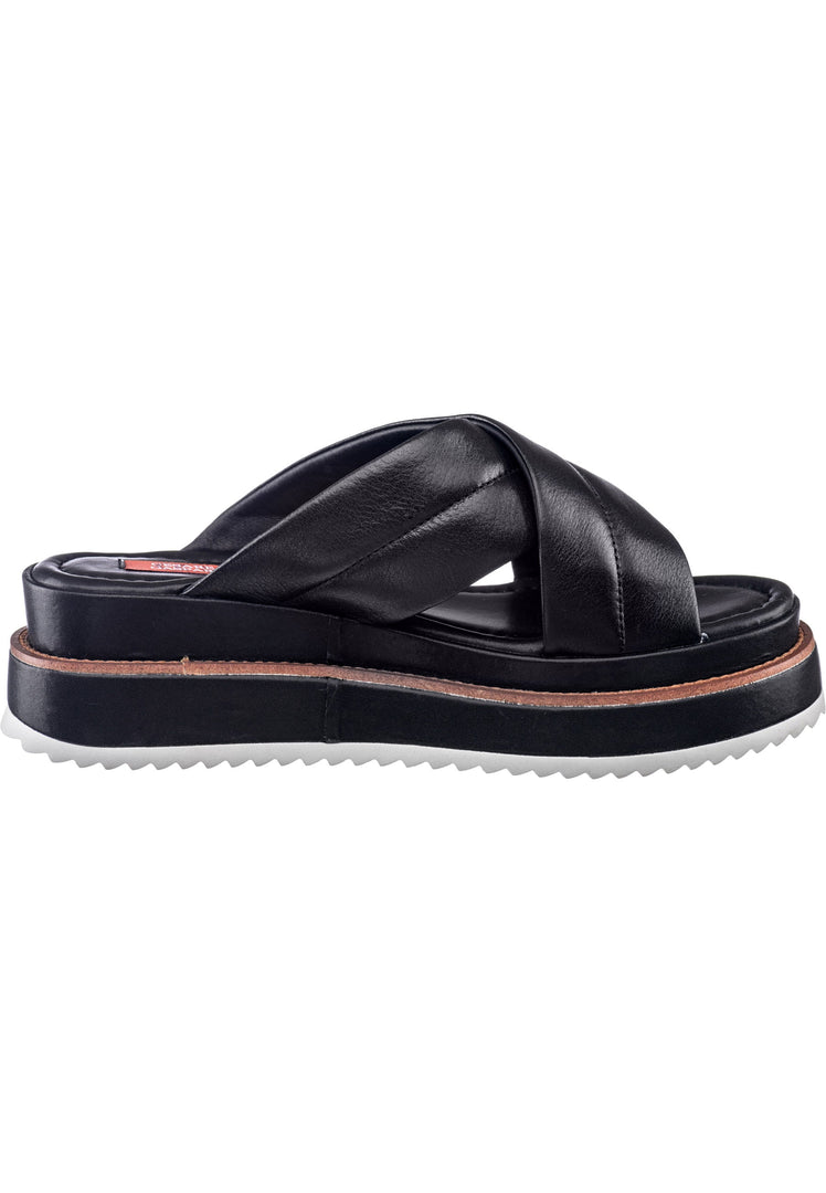 Gepolsterte Plateausandalen mit Kreuzriemen