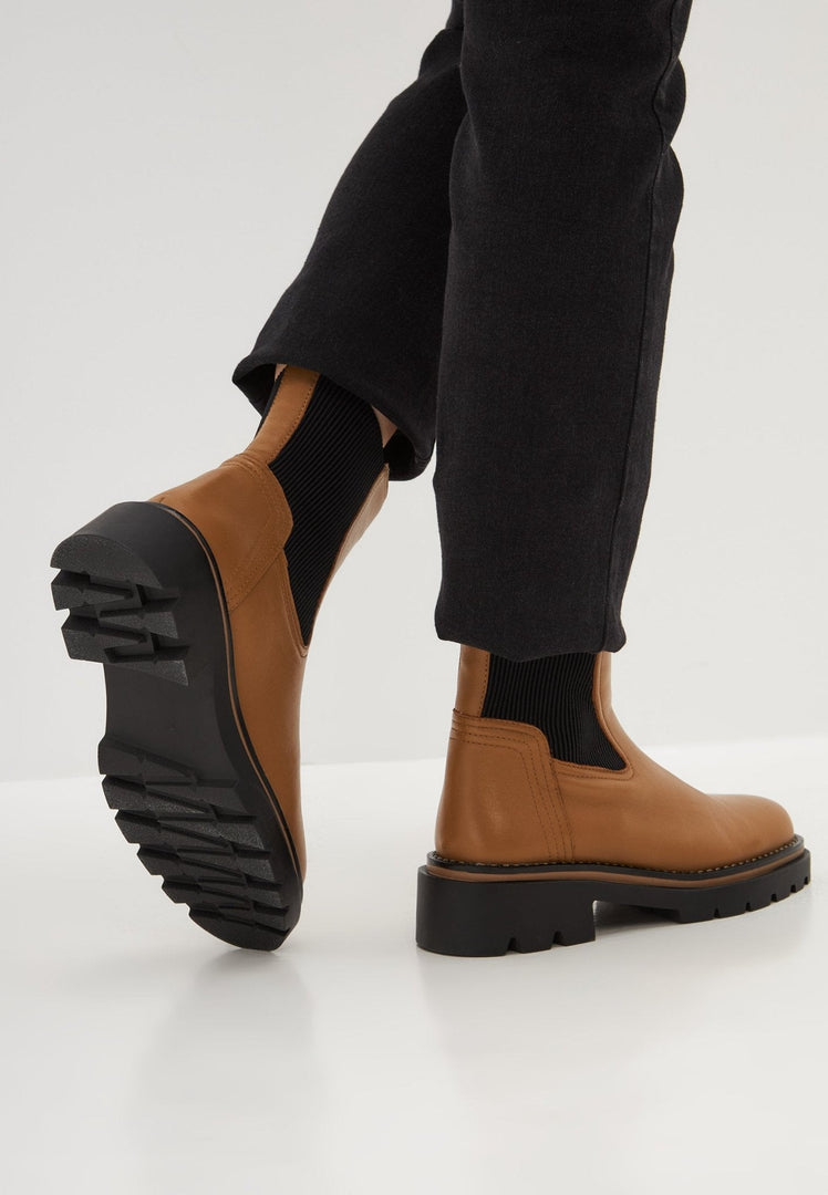 Klassische Plateau-Stiefeletten - Braun