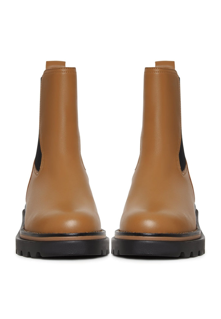 Klassische Plateau-Stiefeletten - Braun