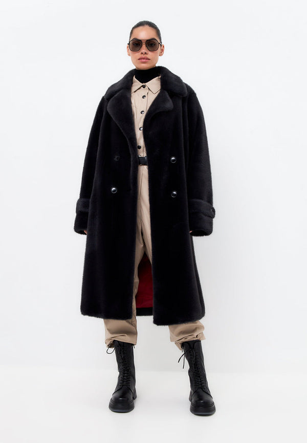 Ankelstøvler med snøre i læder - Sort