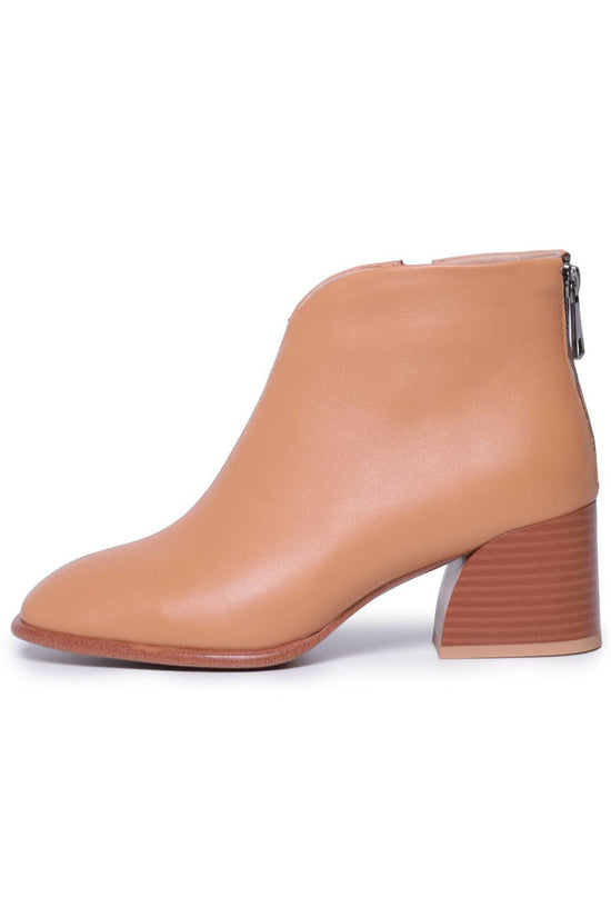 Bottines à talons en cuir - Marron