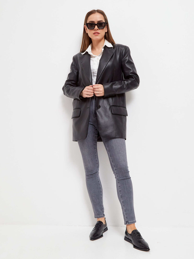 Zapatos de cordón puntiagudos - Negro